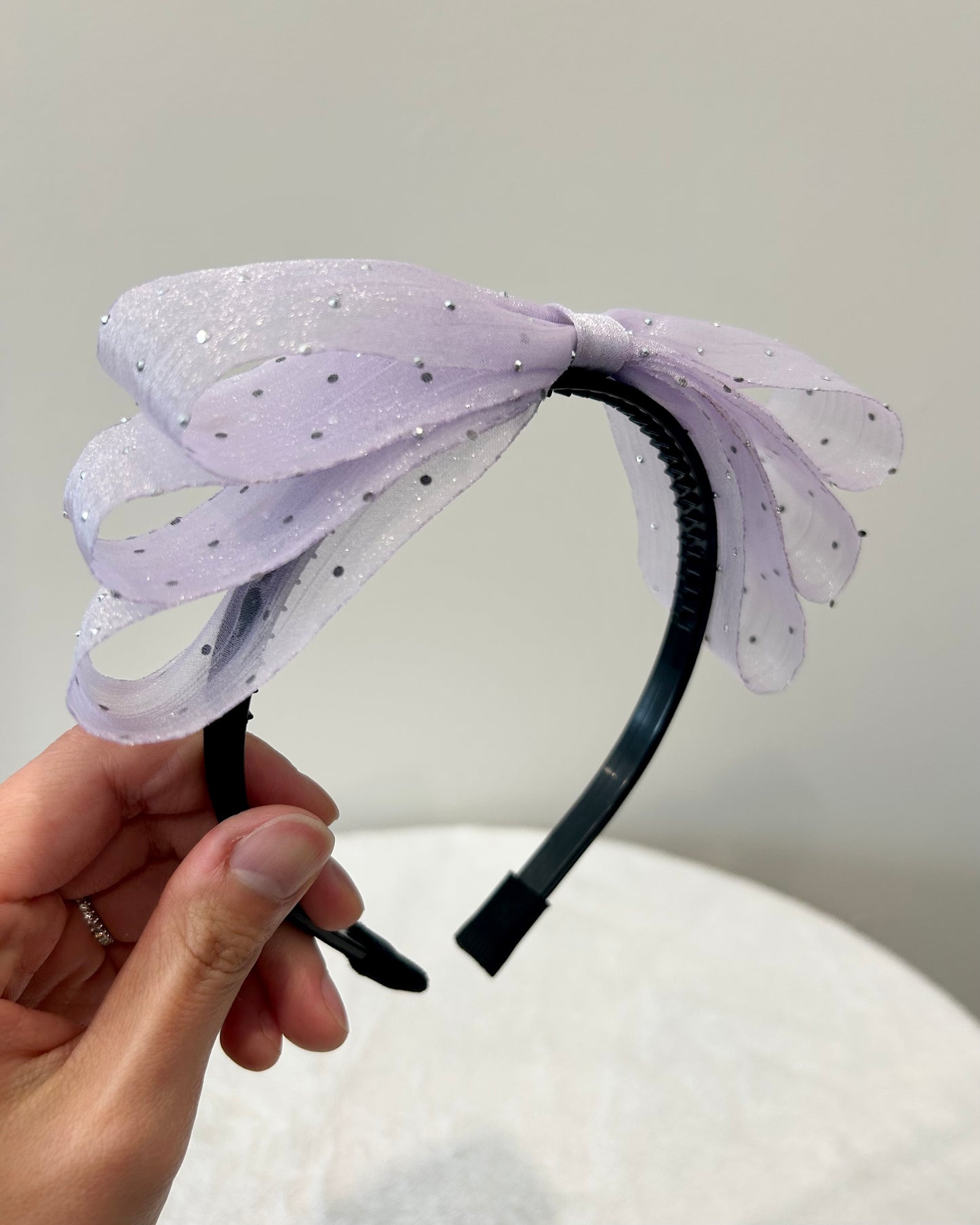 Sheer Crystal Bow Headband