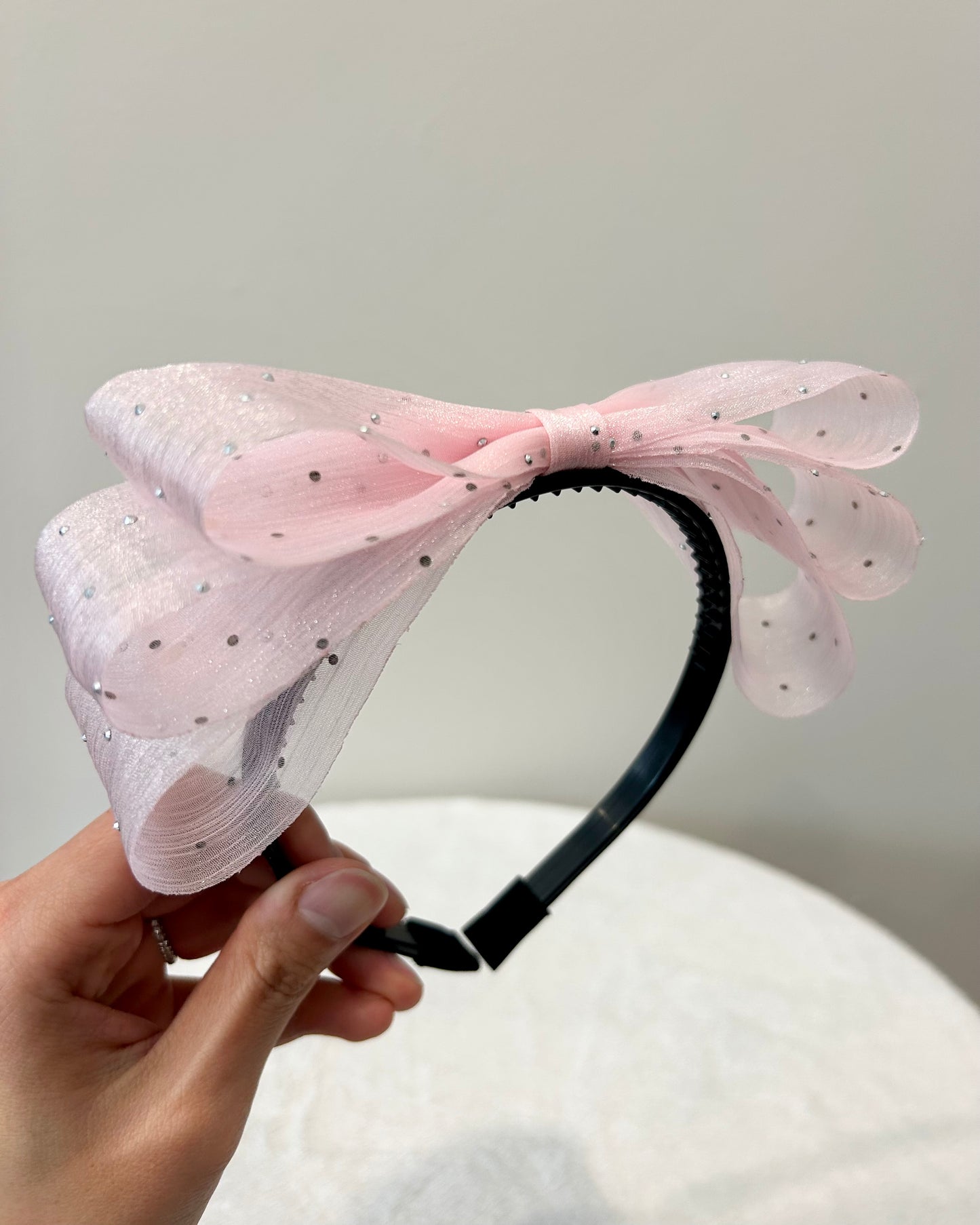 Sheer Crystal Bow Headband