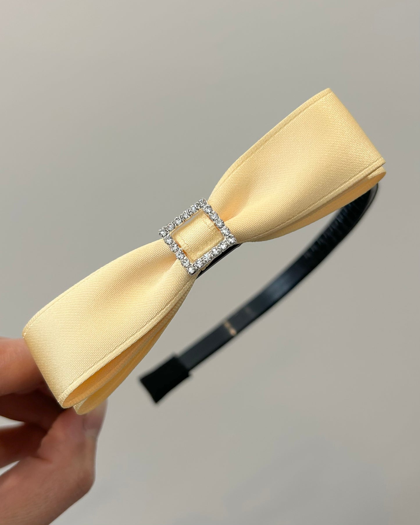 Classic Satin Crystal Bow Headband
