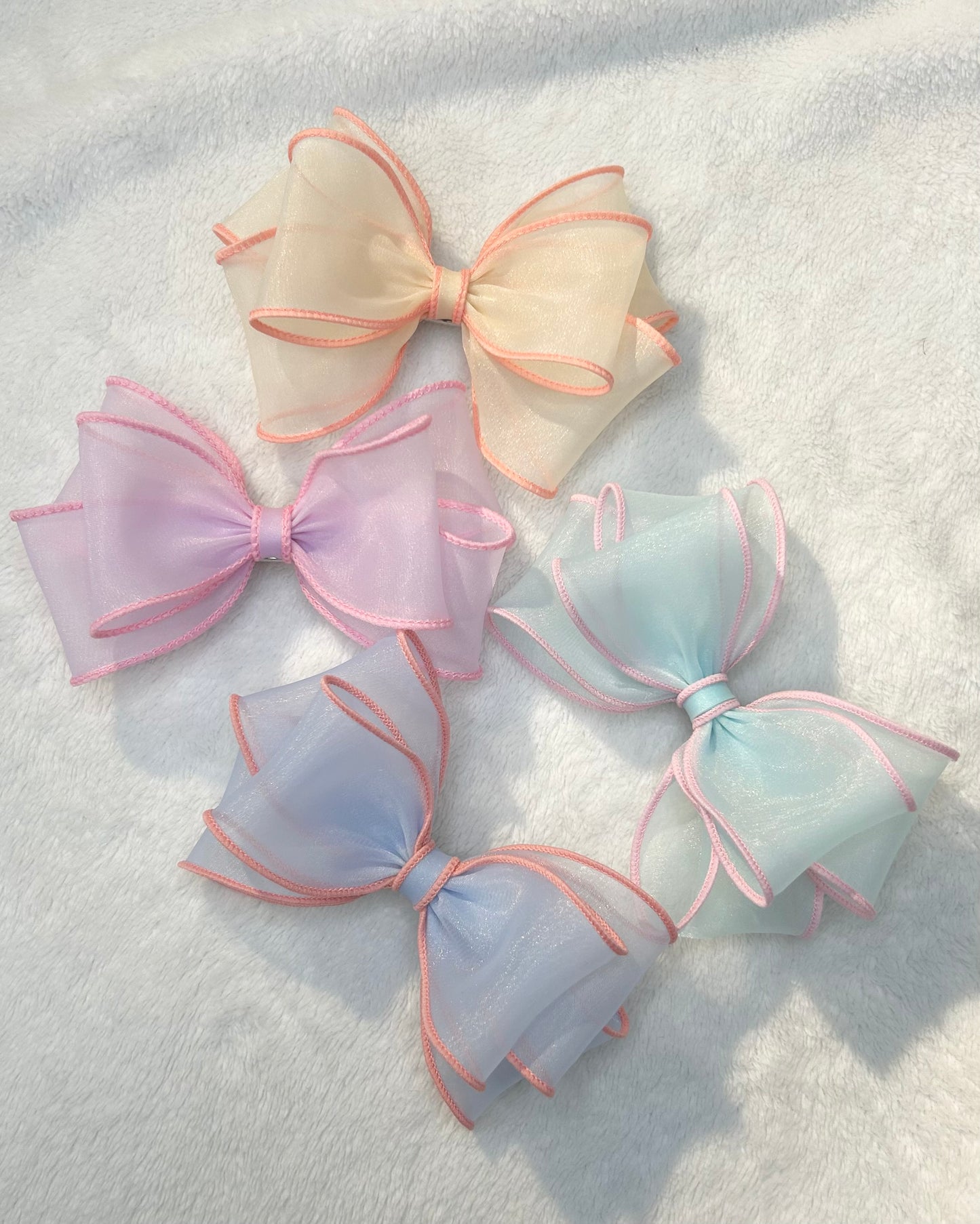 Pastel Organza Bow Clip