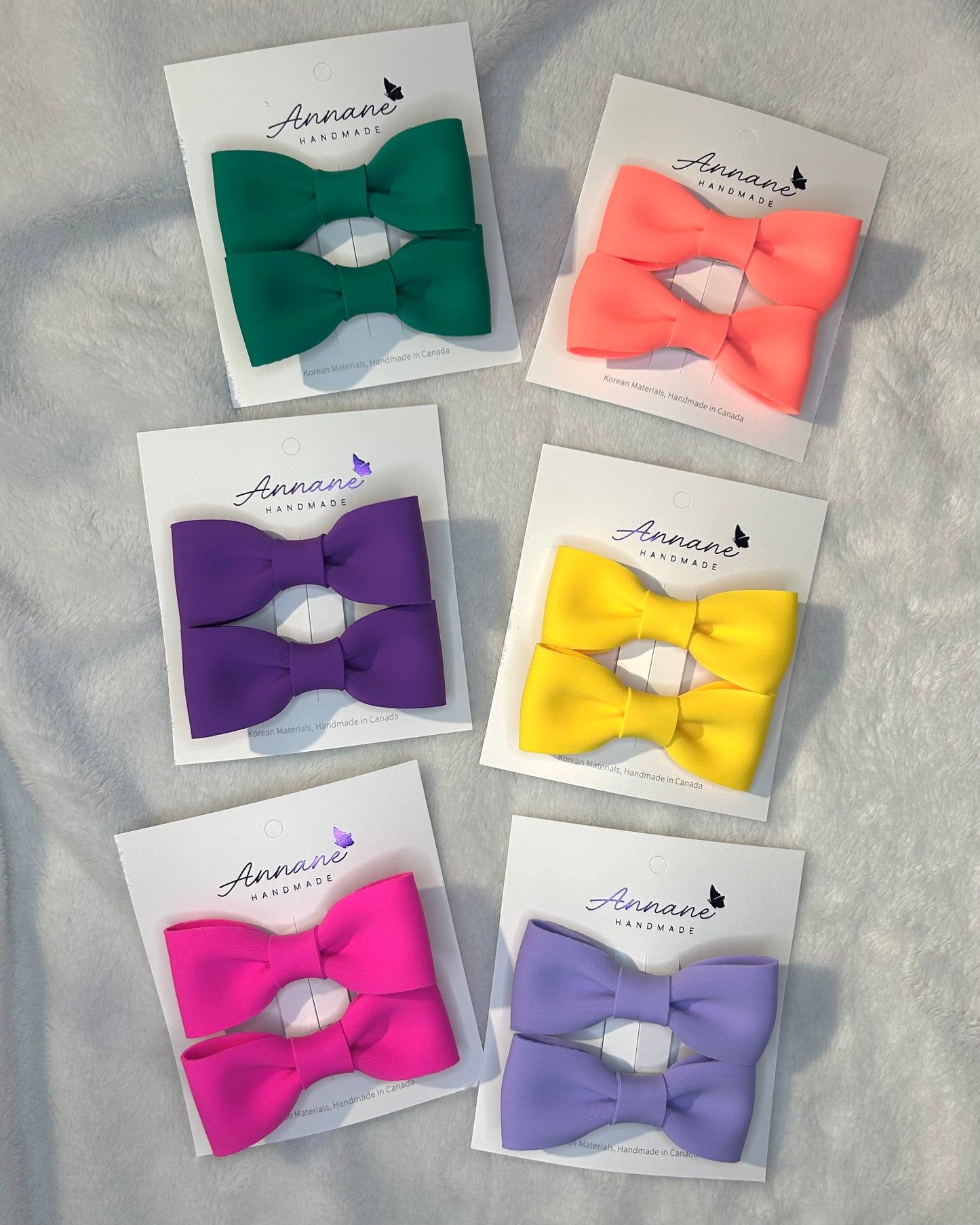 Mini Neoprene Bow Hair Clip Set (2pcs)