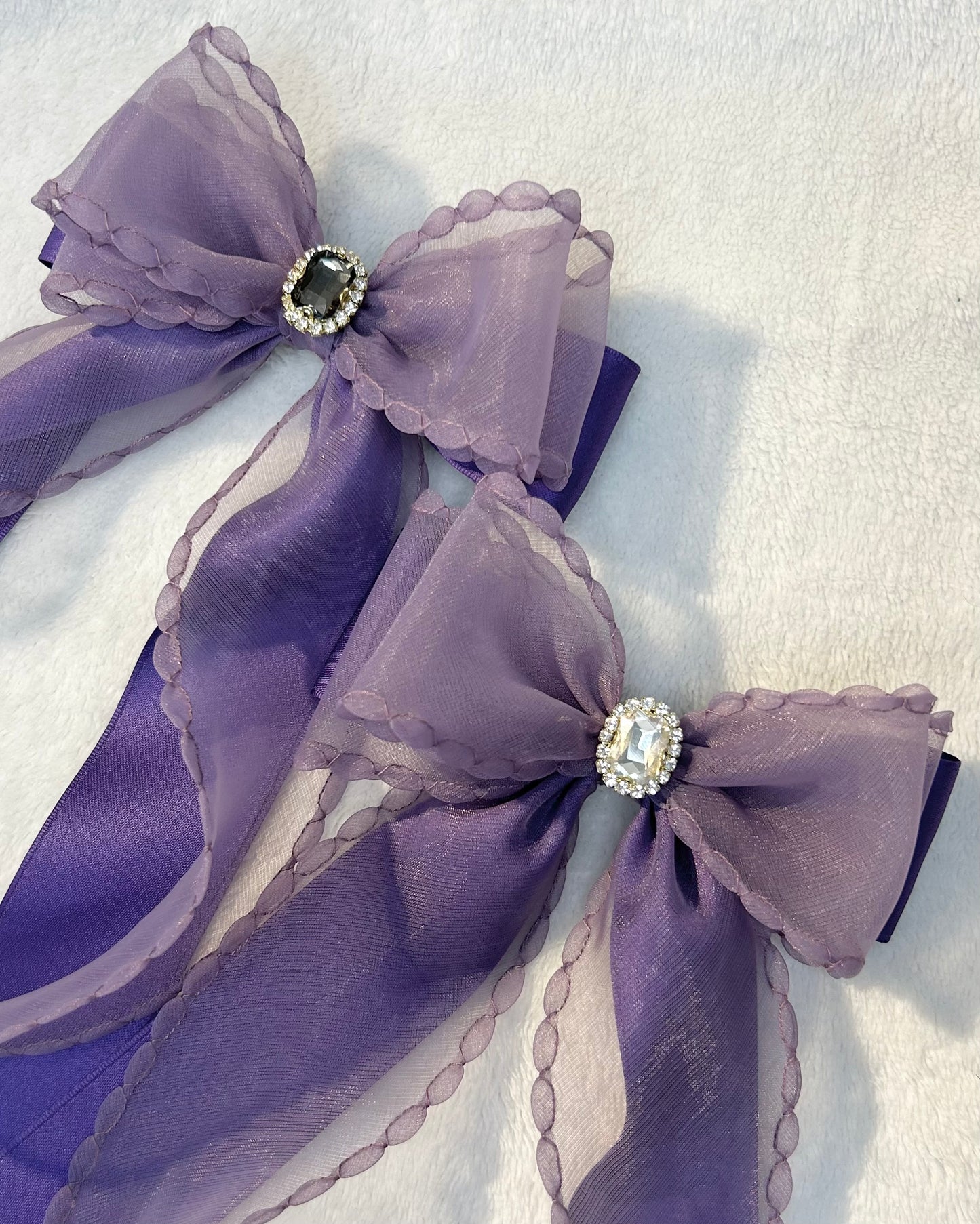 Borahae Inspired Layered Ribbon Bow