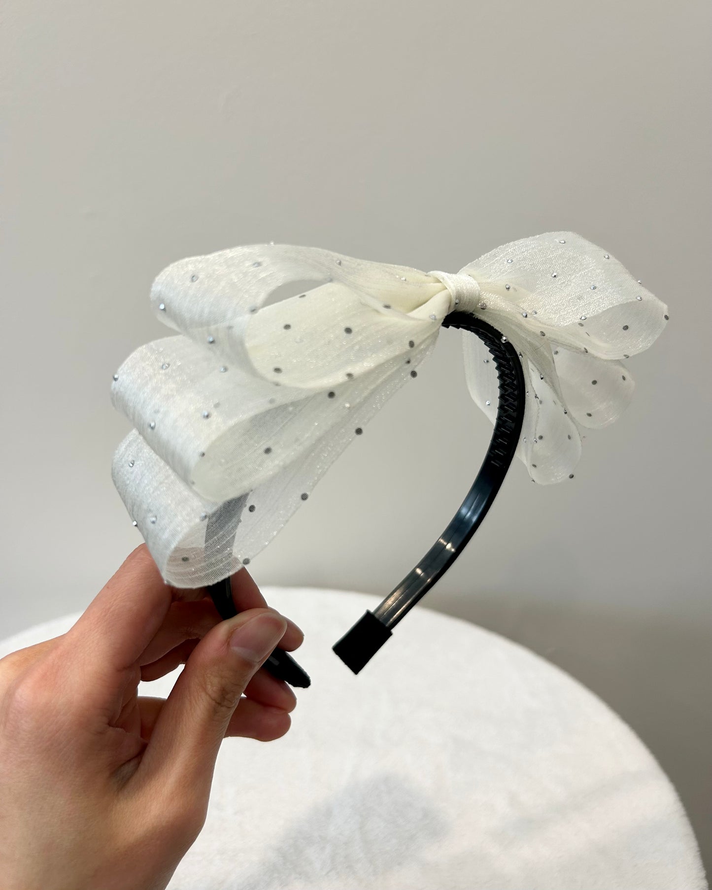 Sheer Crystal Bow Headband