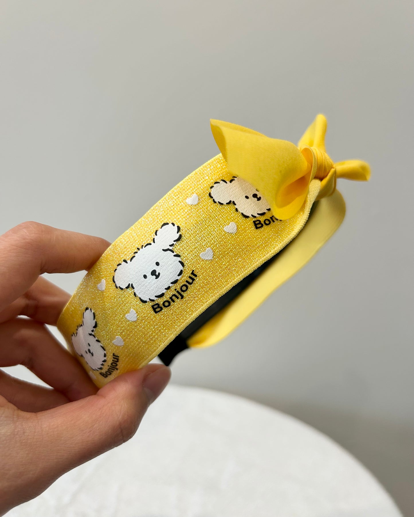 Bonjour Bichon Bow Headband