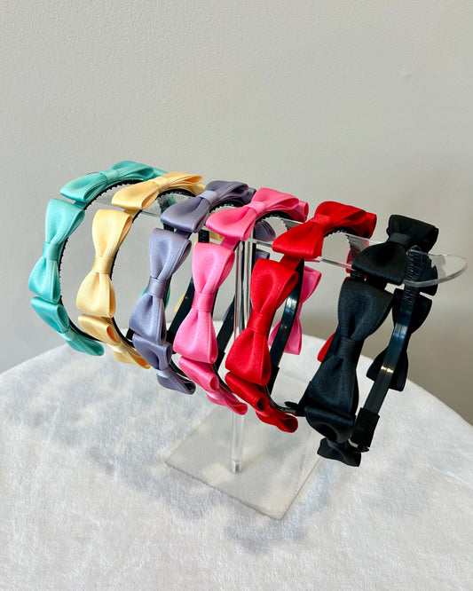 Slim Satin Bow Headband