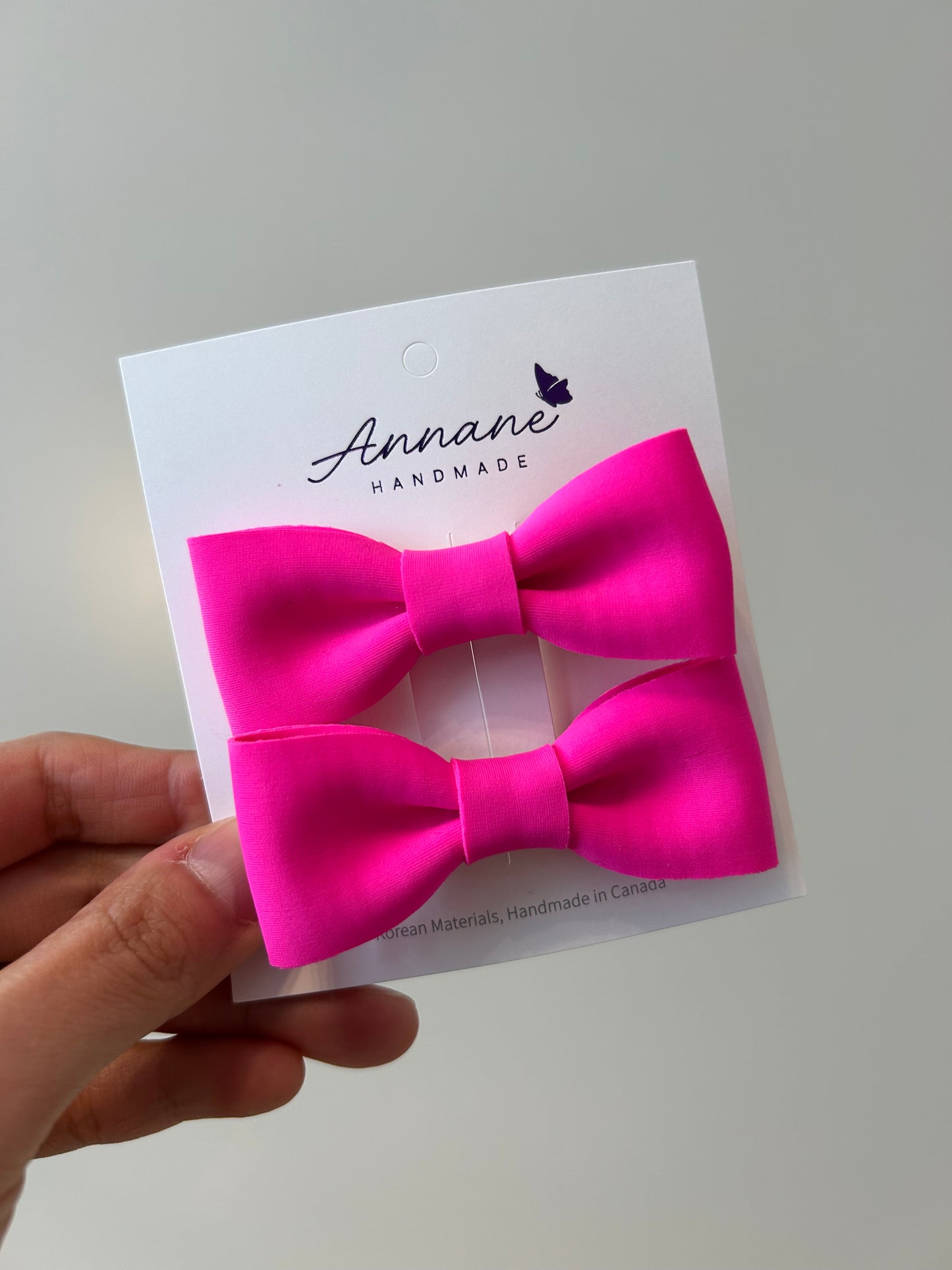Mini Neoprene Bow Hair Clip Set (2pcs)
