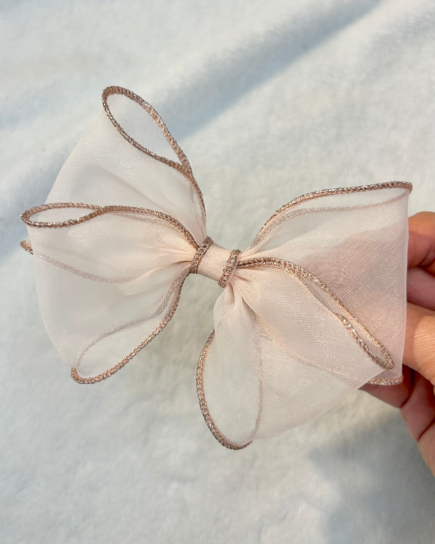 Metallic Edge Organza Bow Clip