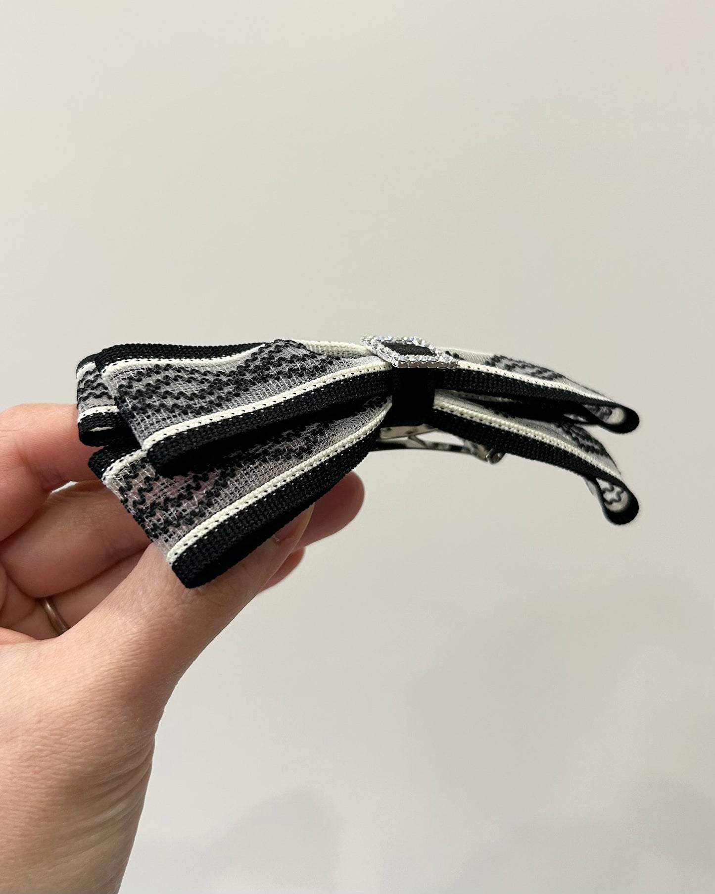 Vintage Lace Bow Barrette (8cm)