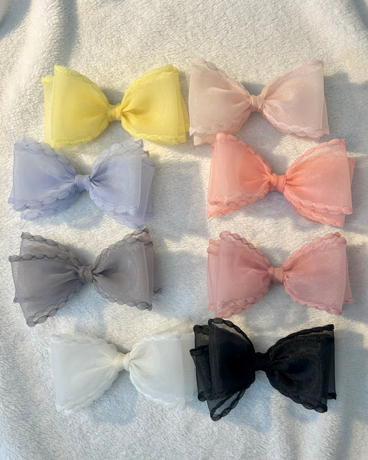 Sheer Organza Bow Clip