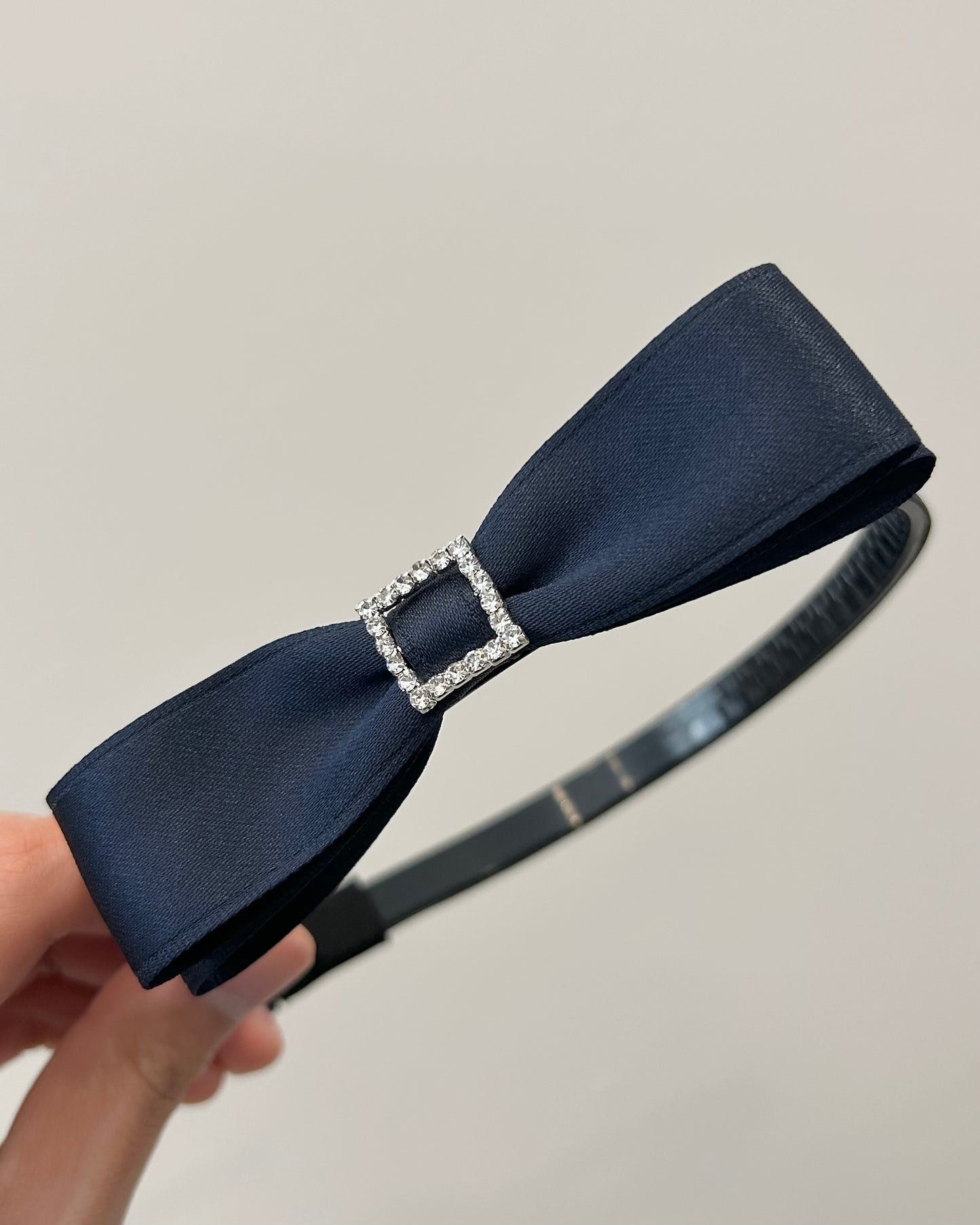Classic Satin Crystal Bow Headband