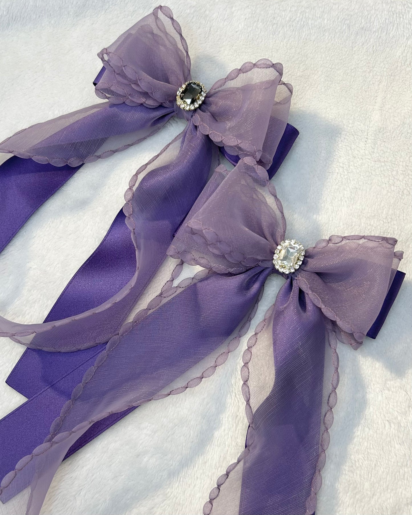 Borahae Inspired Layered Ribbon Bow