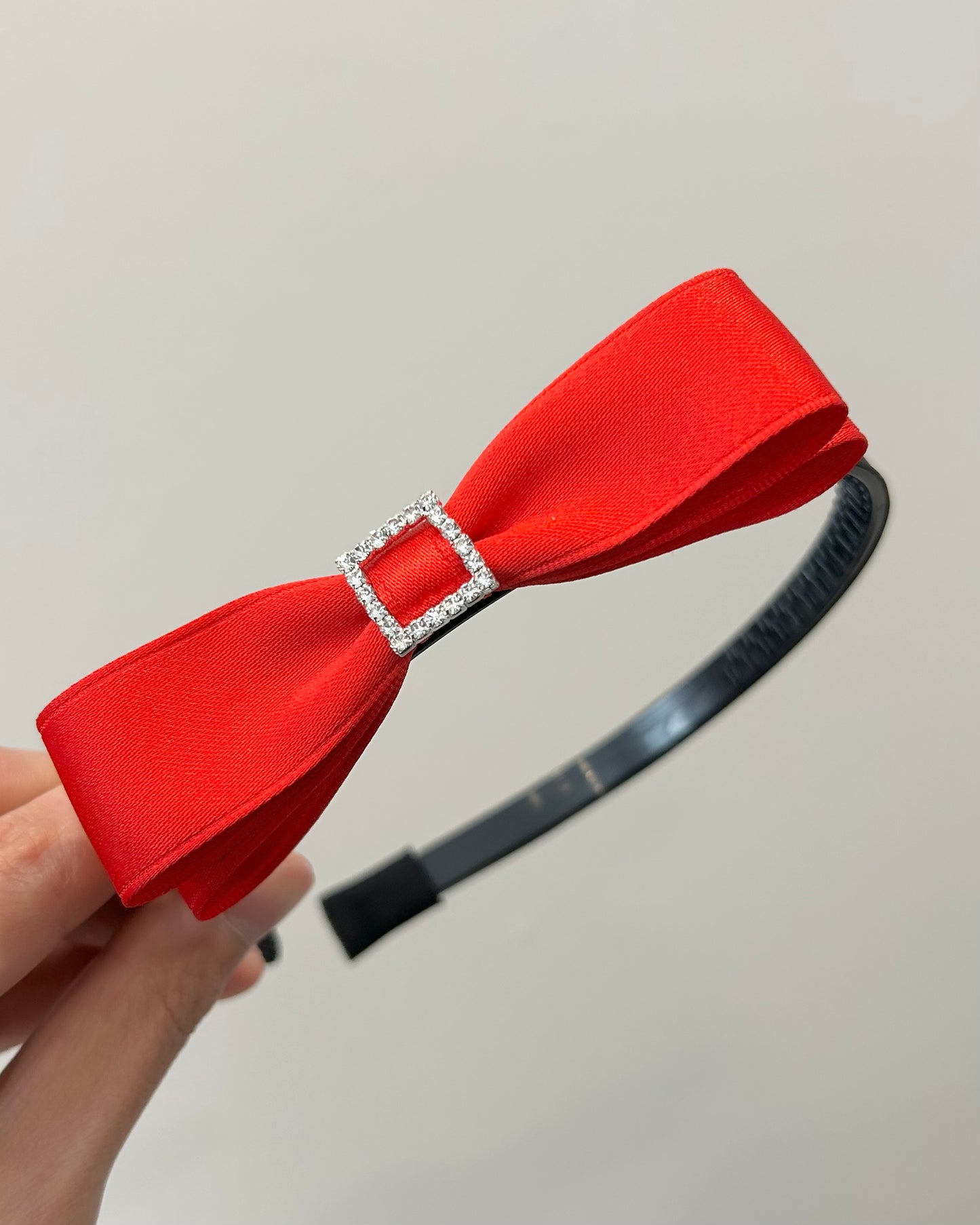 Classic Satin Crystal Bow Headband