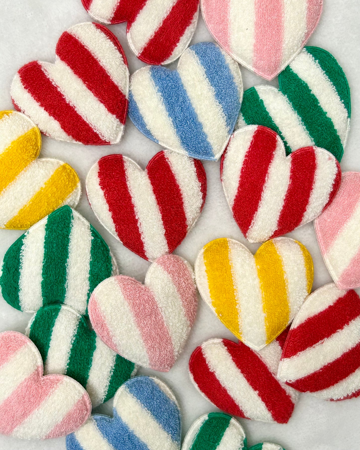 Candy Stripe Heart Terry Cloth Snap Clip (2pcs)(Mix & Match)