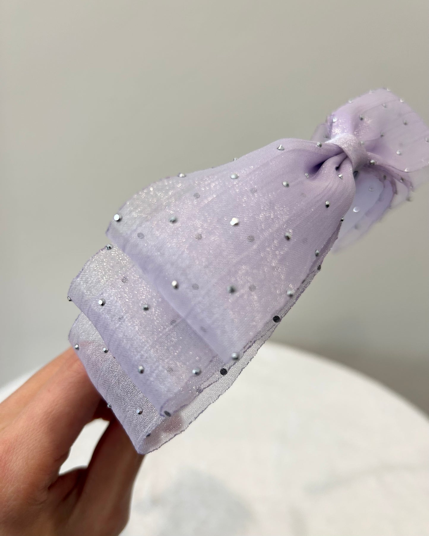 Sheer Crystal Bow Headband