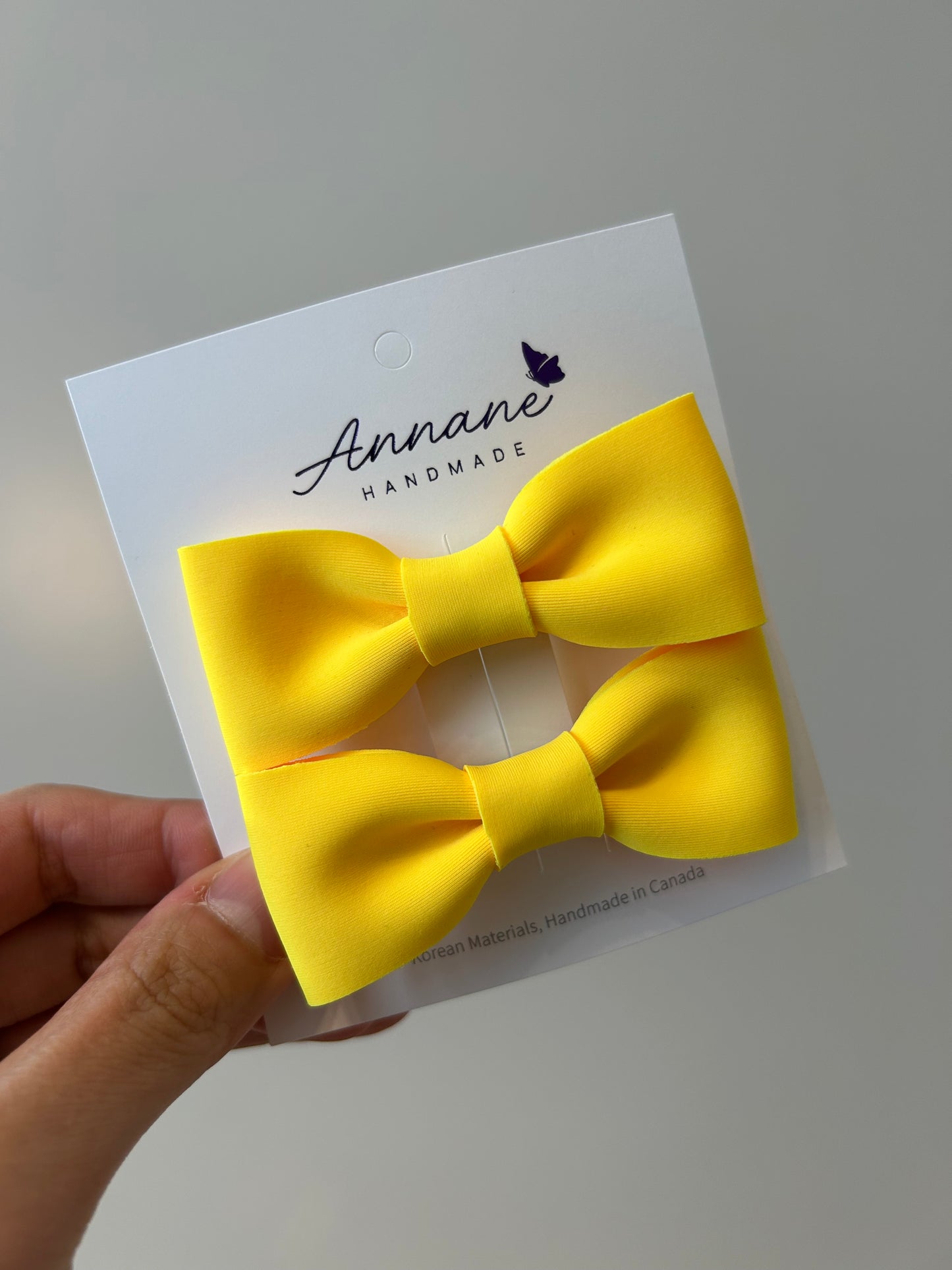 Mini Neoprene Bow Hair Clip Set (2pcs)