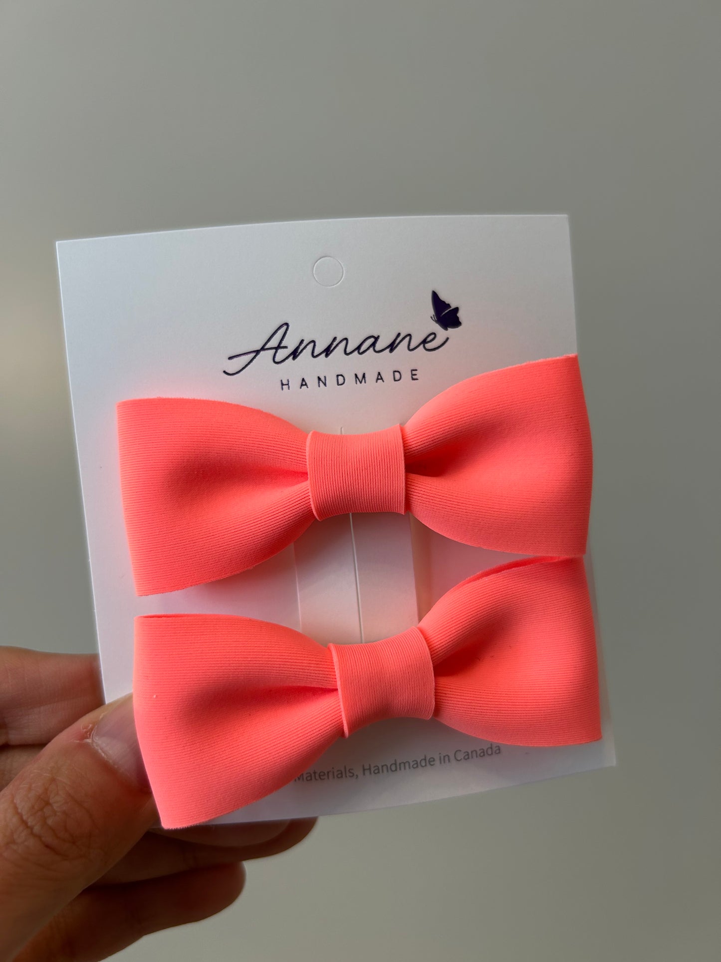 Mini Neoprene Bow Hair Clip Set (2pcs)