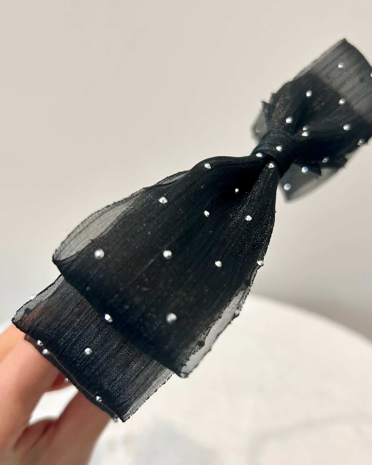 Sheer Crystal Bow Headband