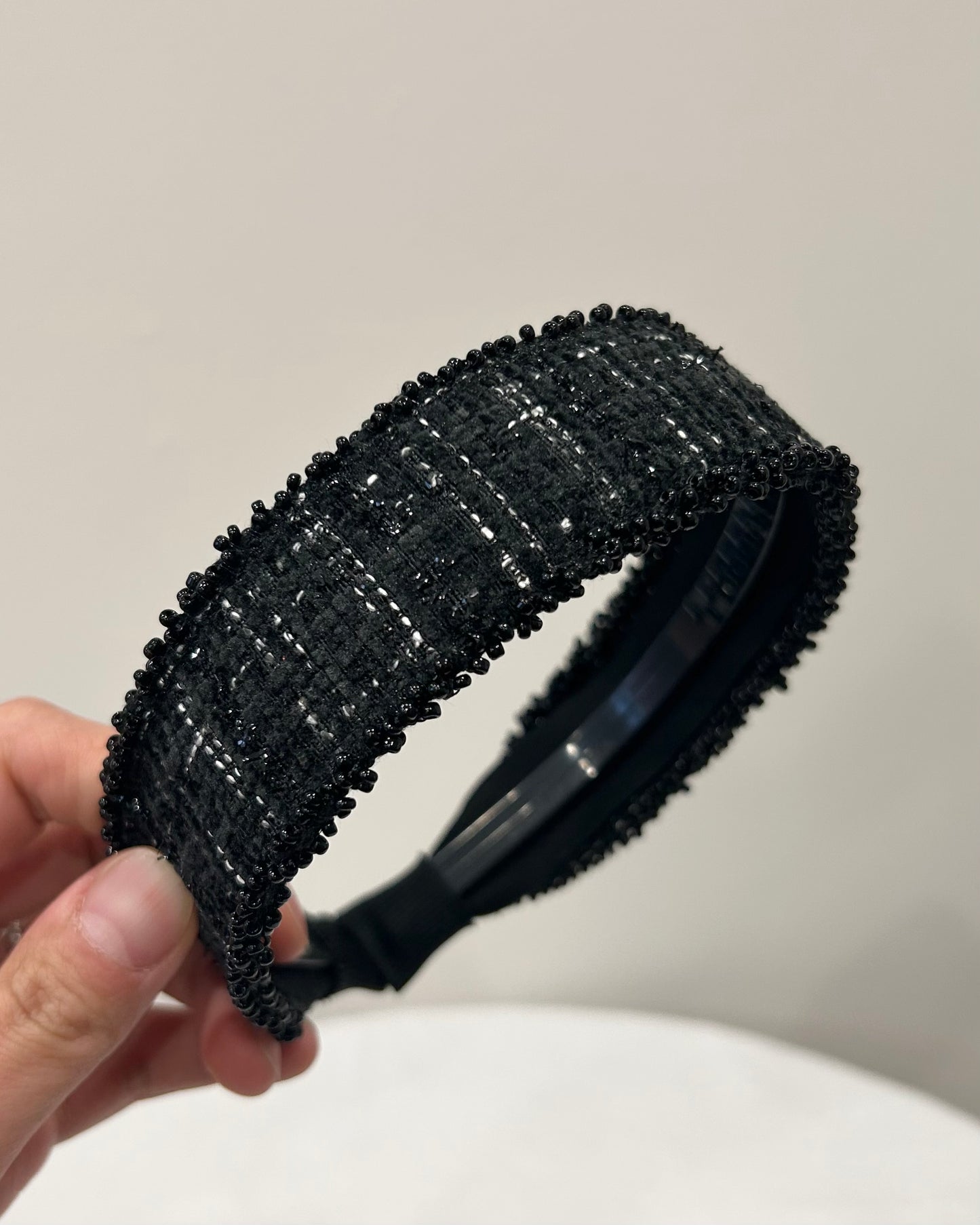 Classic Tweed Pearl Headband