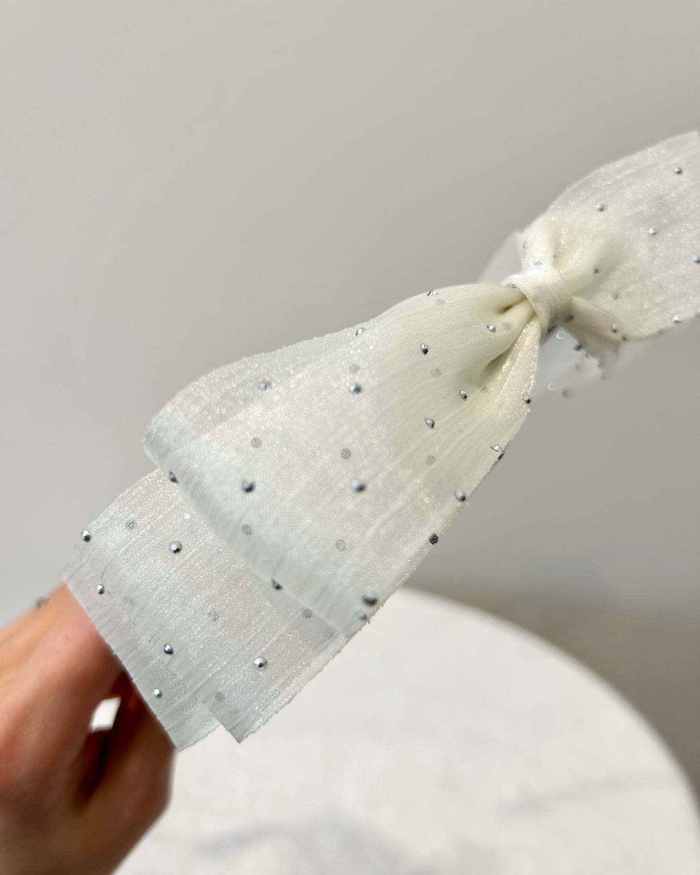 Sheer Crystal Bow Headband