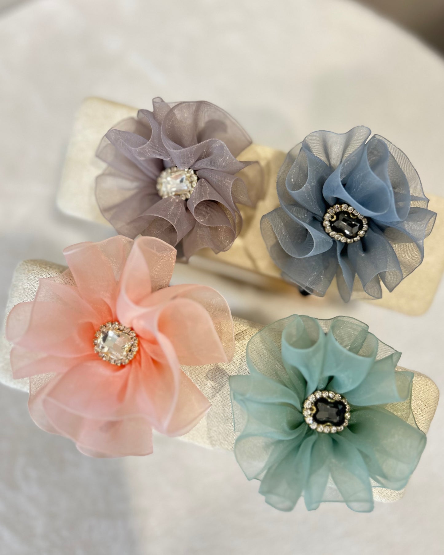 Elegant Organza Flower Hair Tie