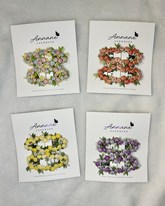 Ditsy Floral Snap Clip Set (2pcs)