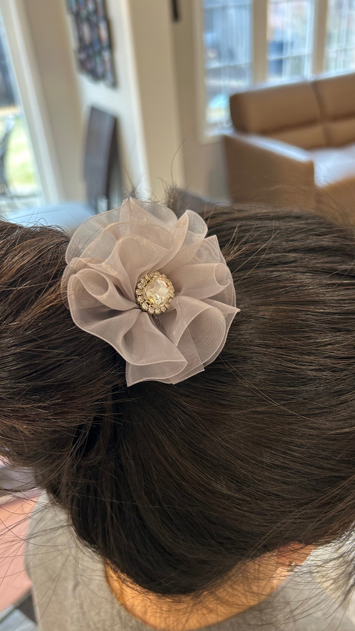 Elegant Organza Flower Hair Tie