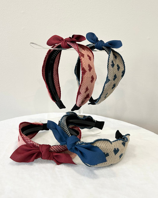 Heart Knit Knotted Headband